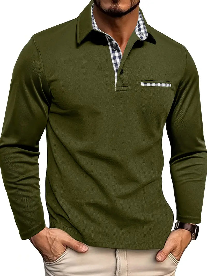 Polo de manga larga con detalles vichy | Alvar