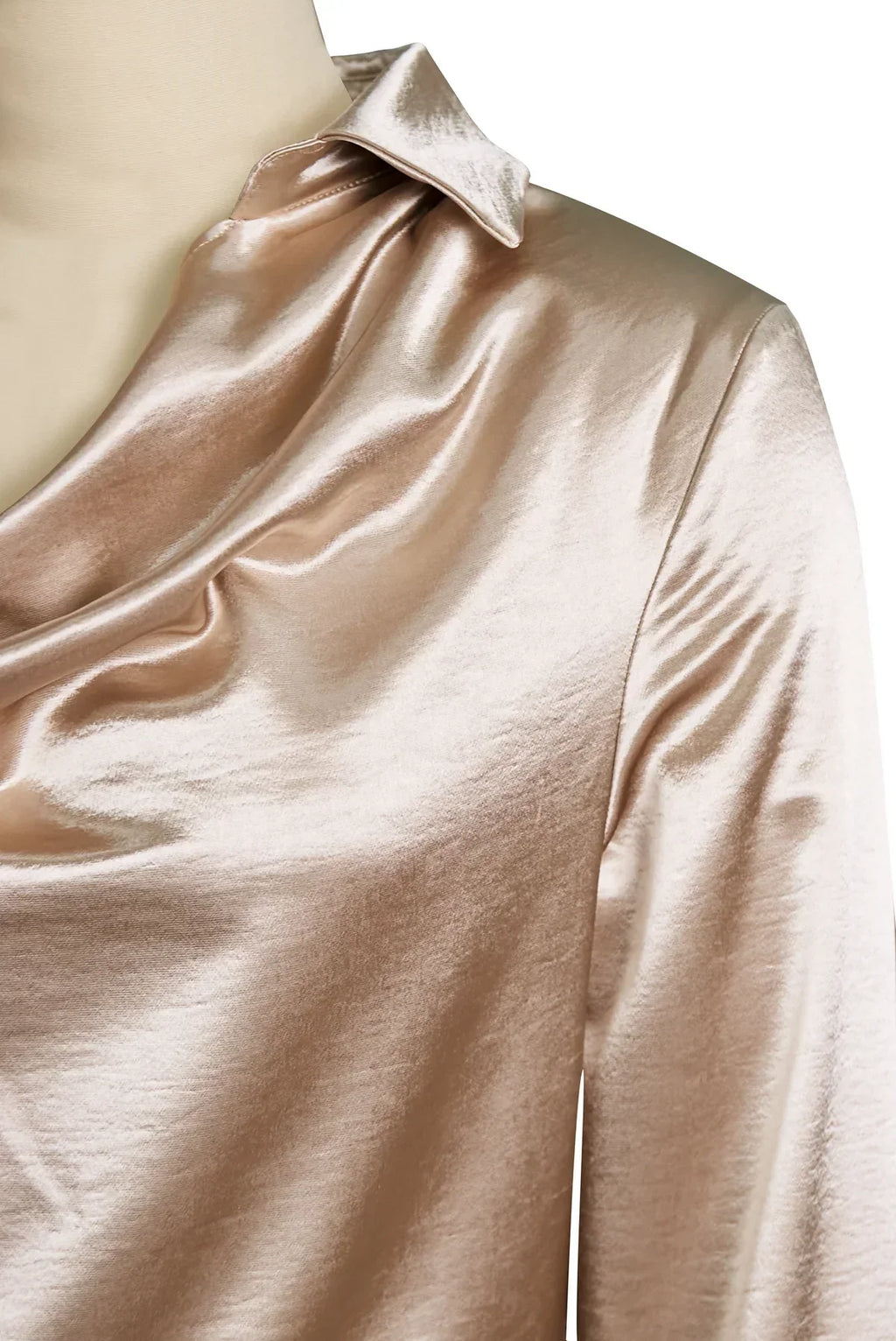 Blusa elegante con cuello drapeado | Demi