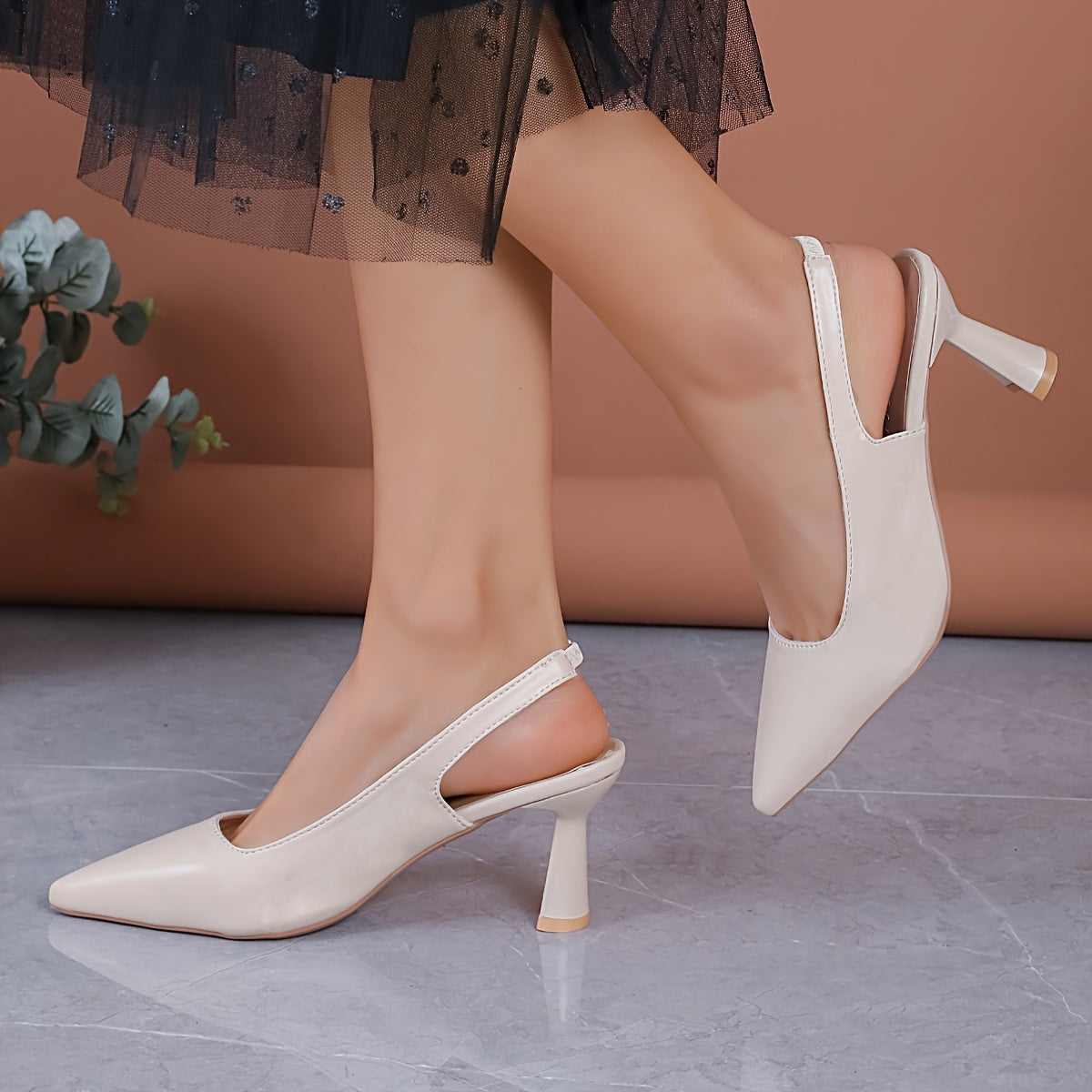 Salón slingback de tacón escultórico | Sophia