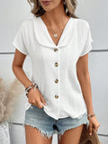 Blusa de manga corta con botones | Jade