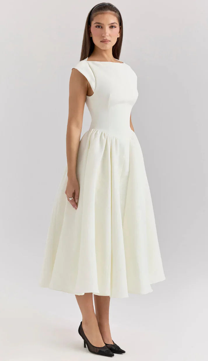 Vestido midi con falda amplia | Débora