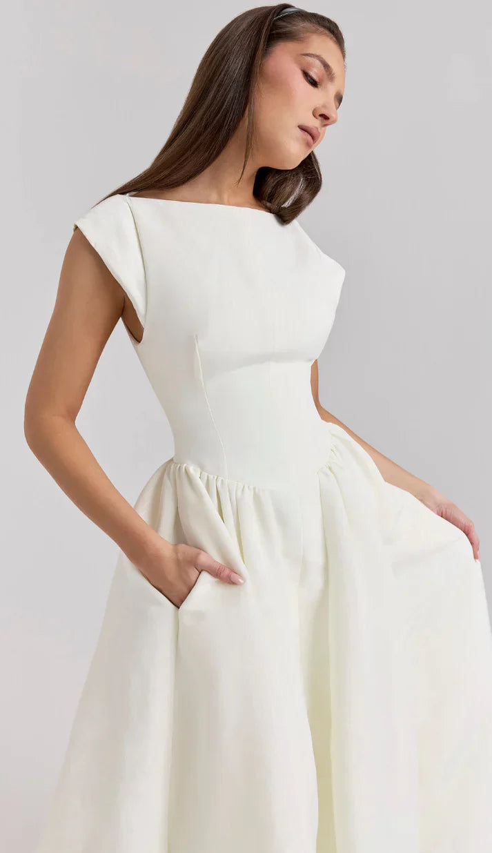 Vestido midi con falda amplia | Débora