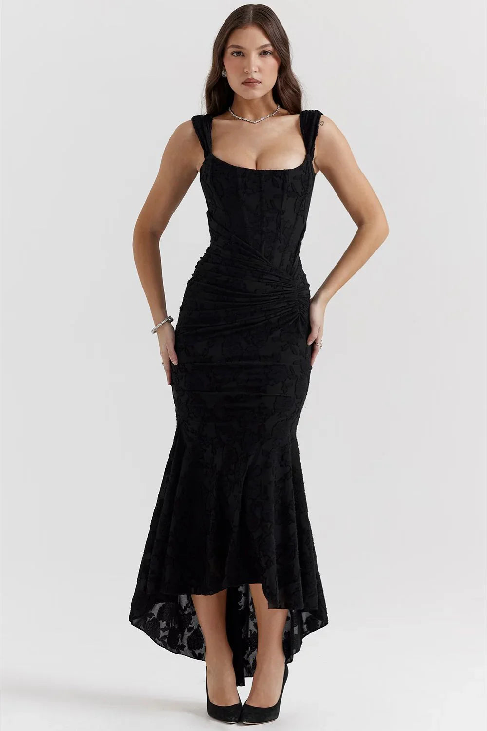 Vestido largo con corsé | Cesca