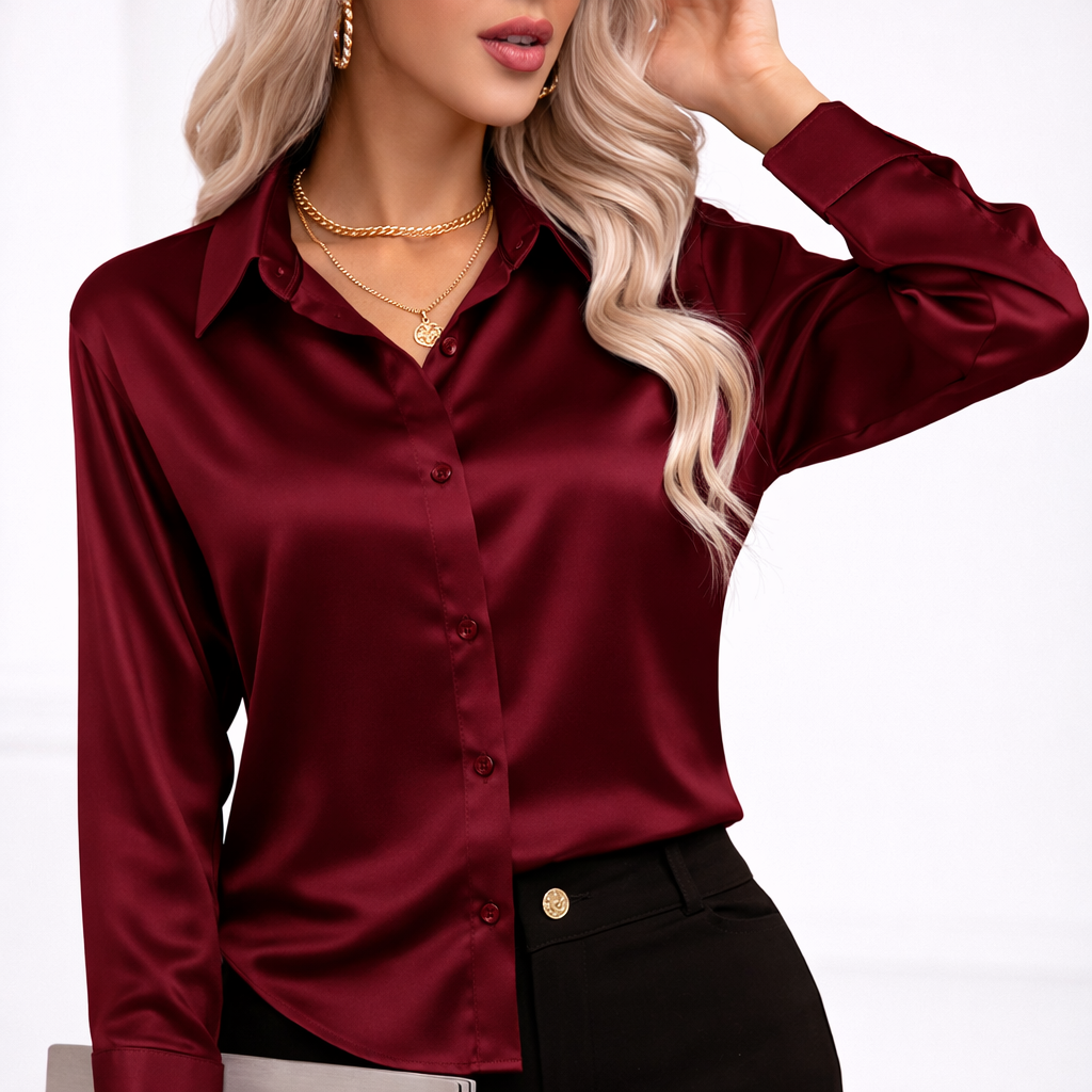Blusa satinada con botonadura | Alma