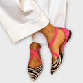 Mocasín con tiras cruzadas y puntera leopardo | Zelia