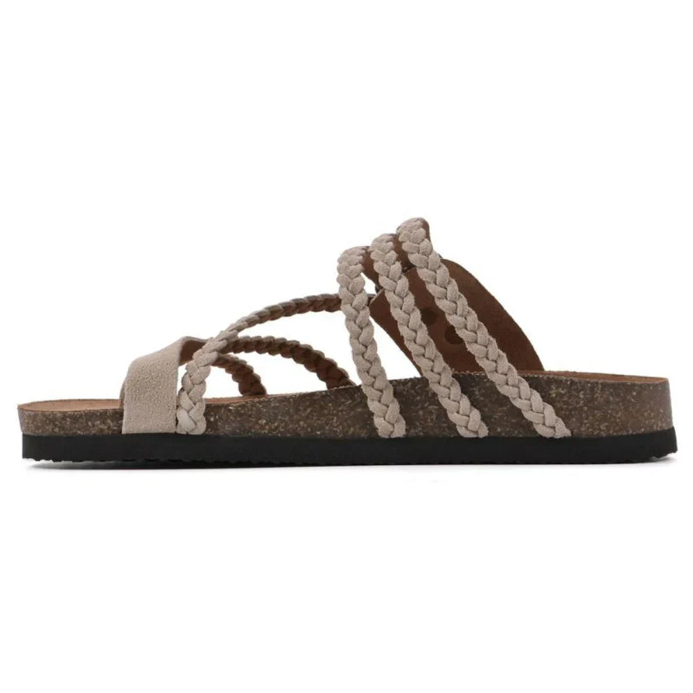 Sandalia plana trenzada con plantilla ergonómica | Helia