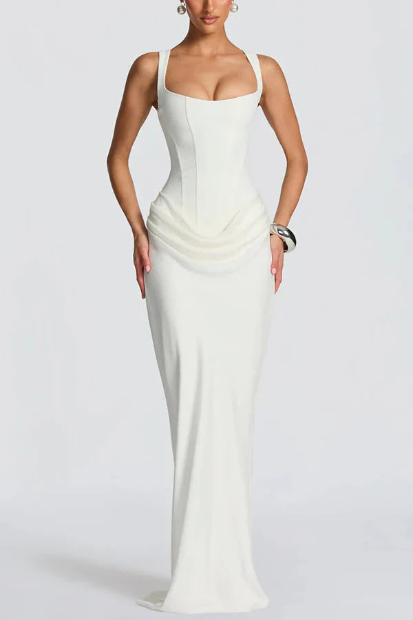 Vestido maxi de escote cuadrado | Leonor
