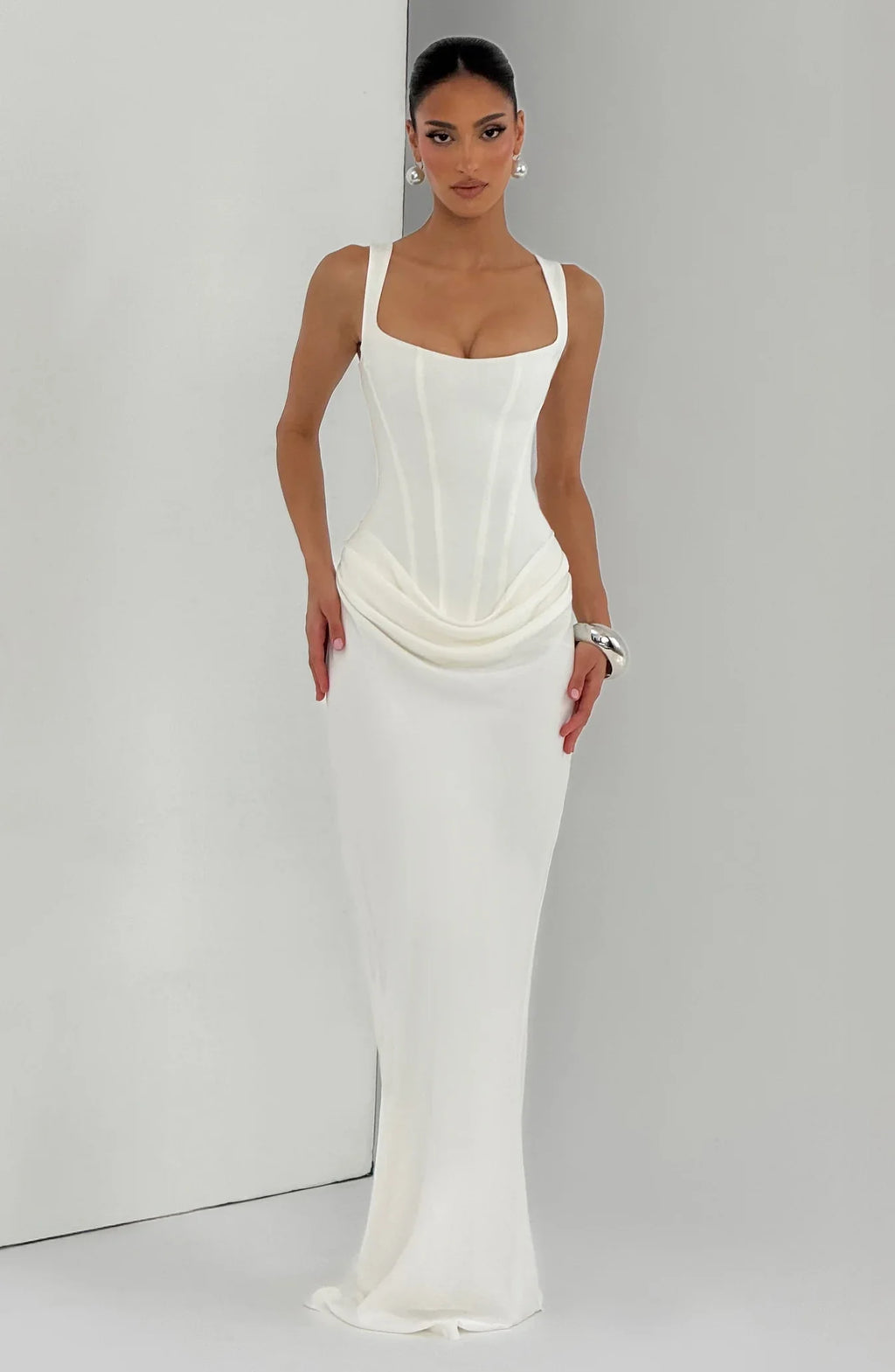 Vestido maxi de escote cuadrado | Leonor