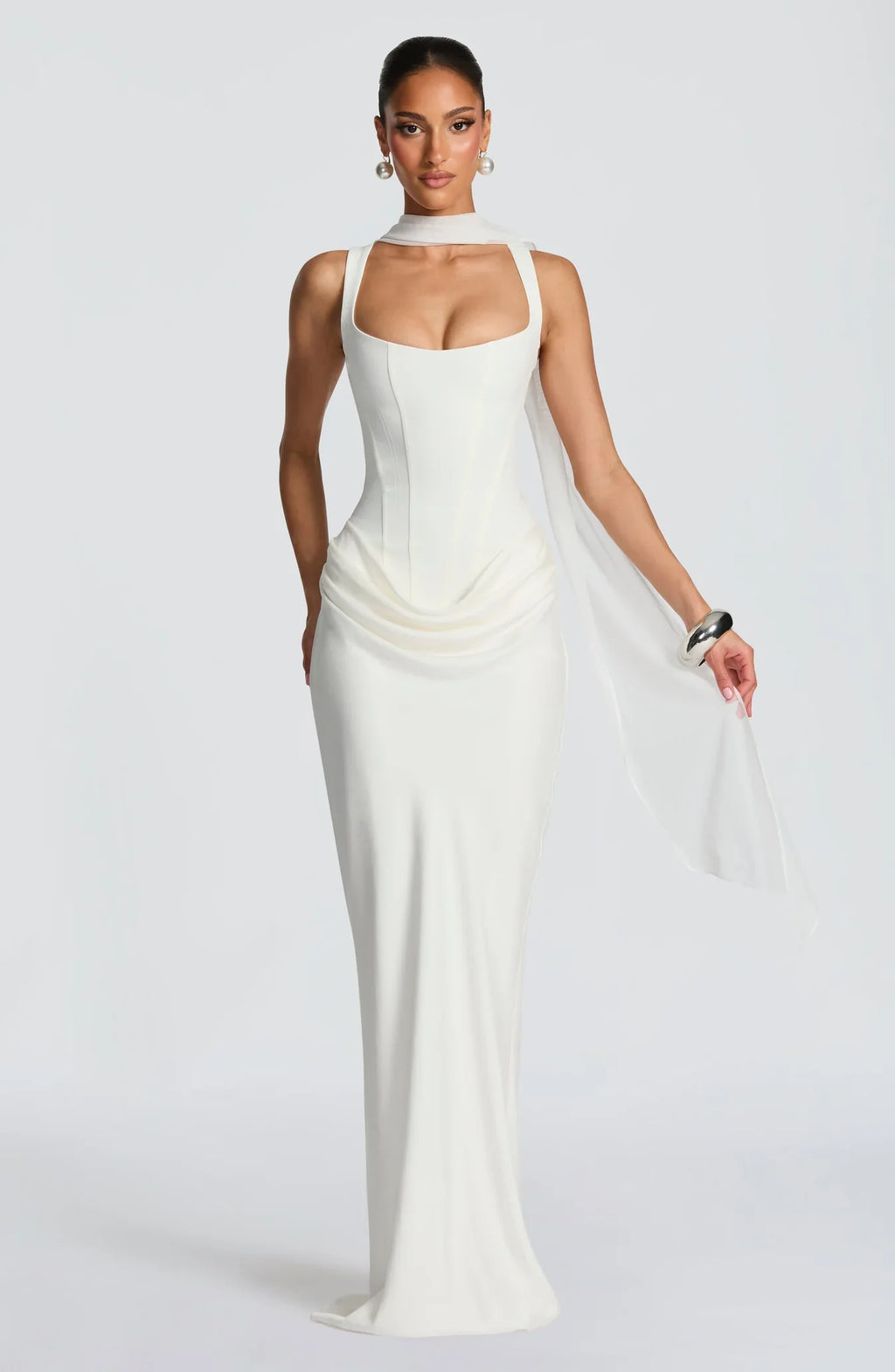 Vestido maxi de escote cuadrado | Leonor