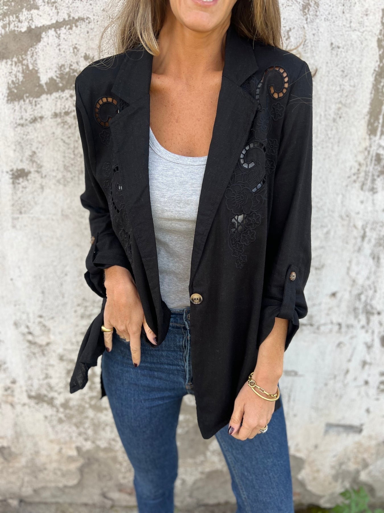 Blazer con bordados de encaje | Sienna