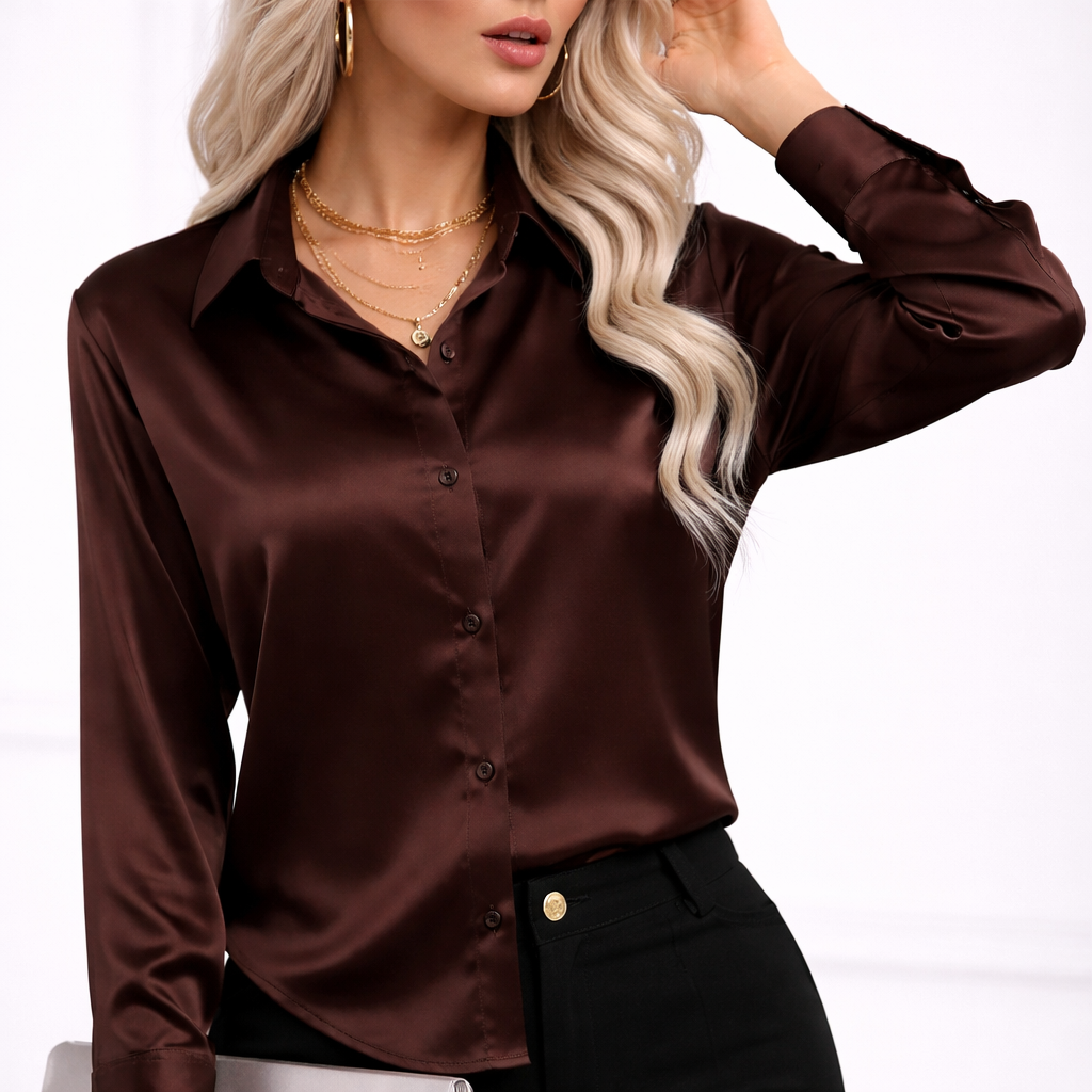 Blusa satinada con botonadura | Alma