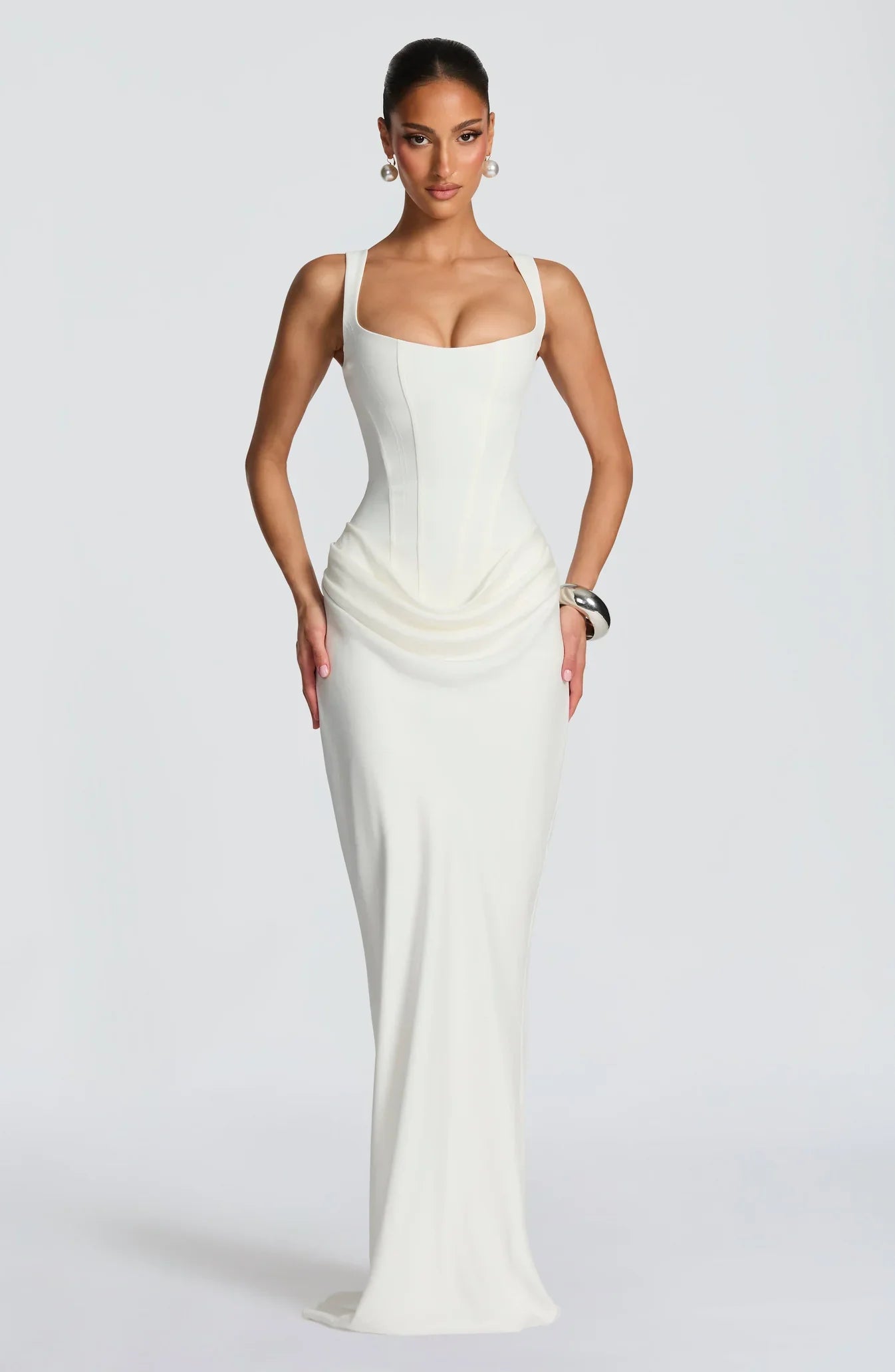 Vestido maxi de escote cuadrado | Leonor