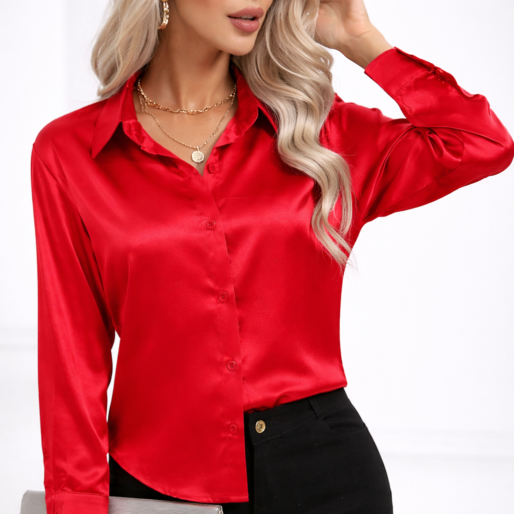 Blusa satinada con botonadura | Alma