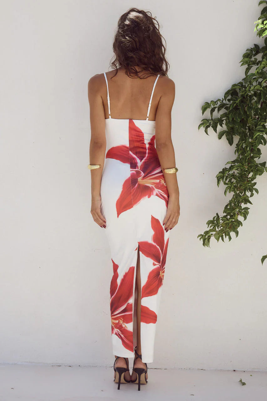 Vestido midi floral | Deia