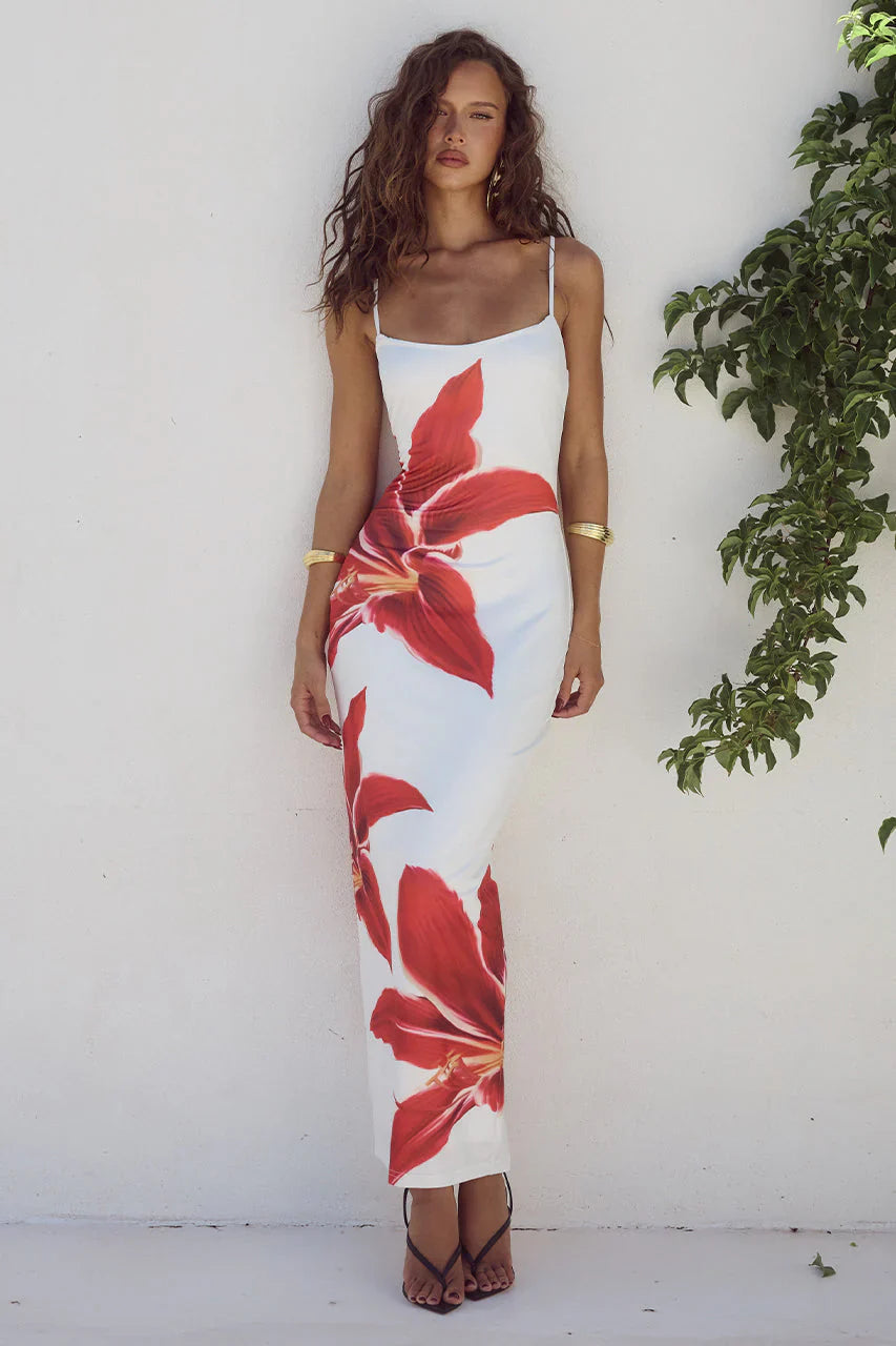 Vestido midi floral | Deia