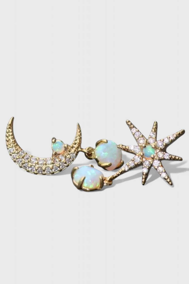 Pendientes luna y estrella | Celeste