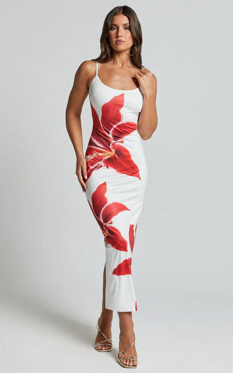 Vestido midi floral | Deia