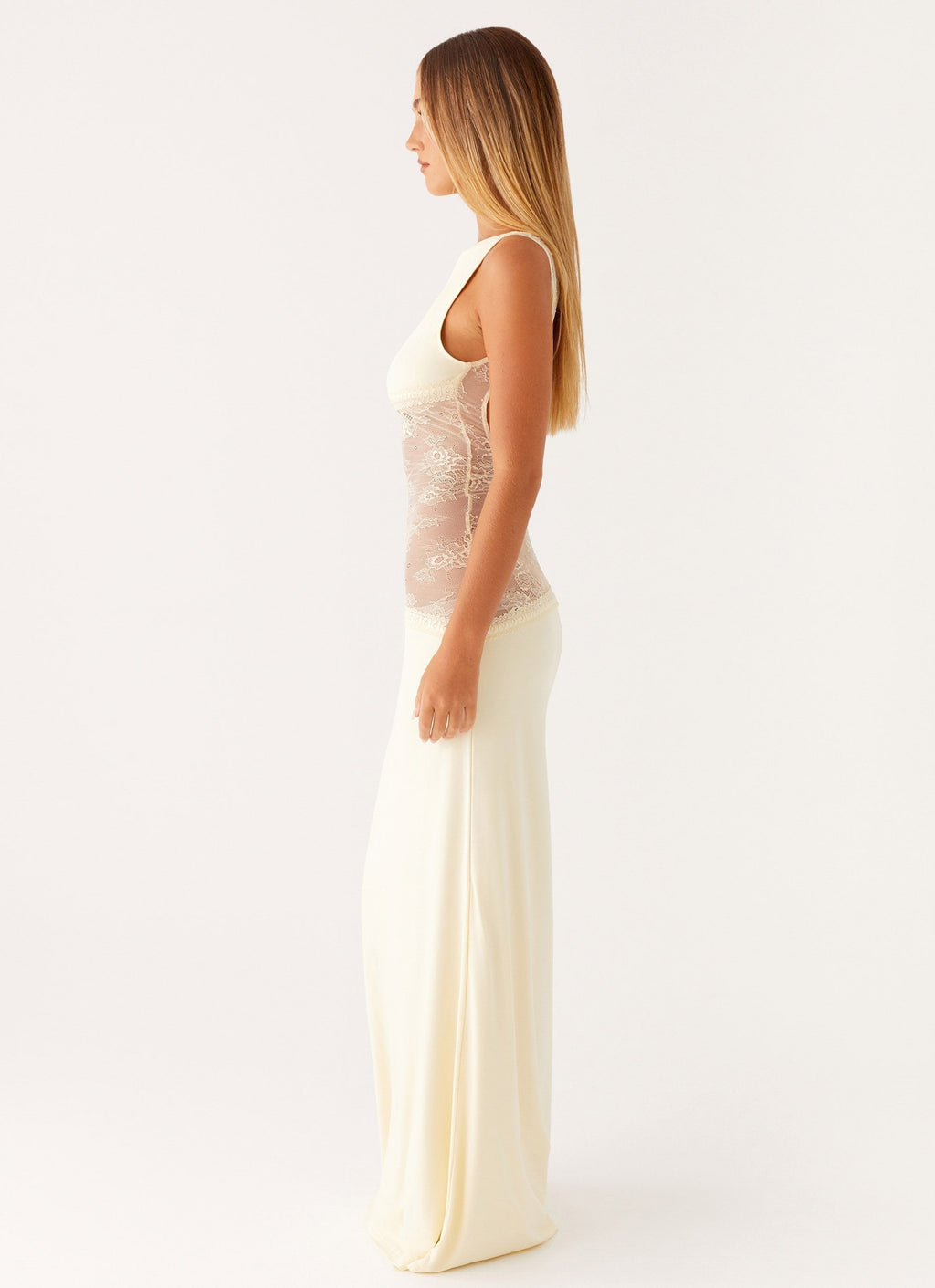Vestido maxi bodycon con encaje | Mabel