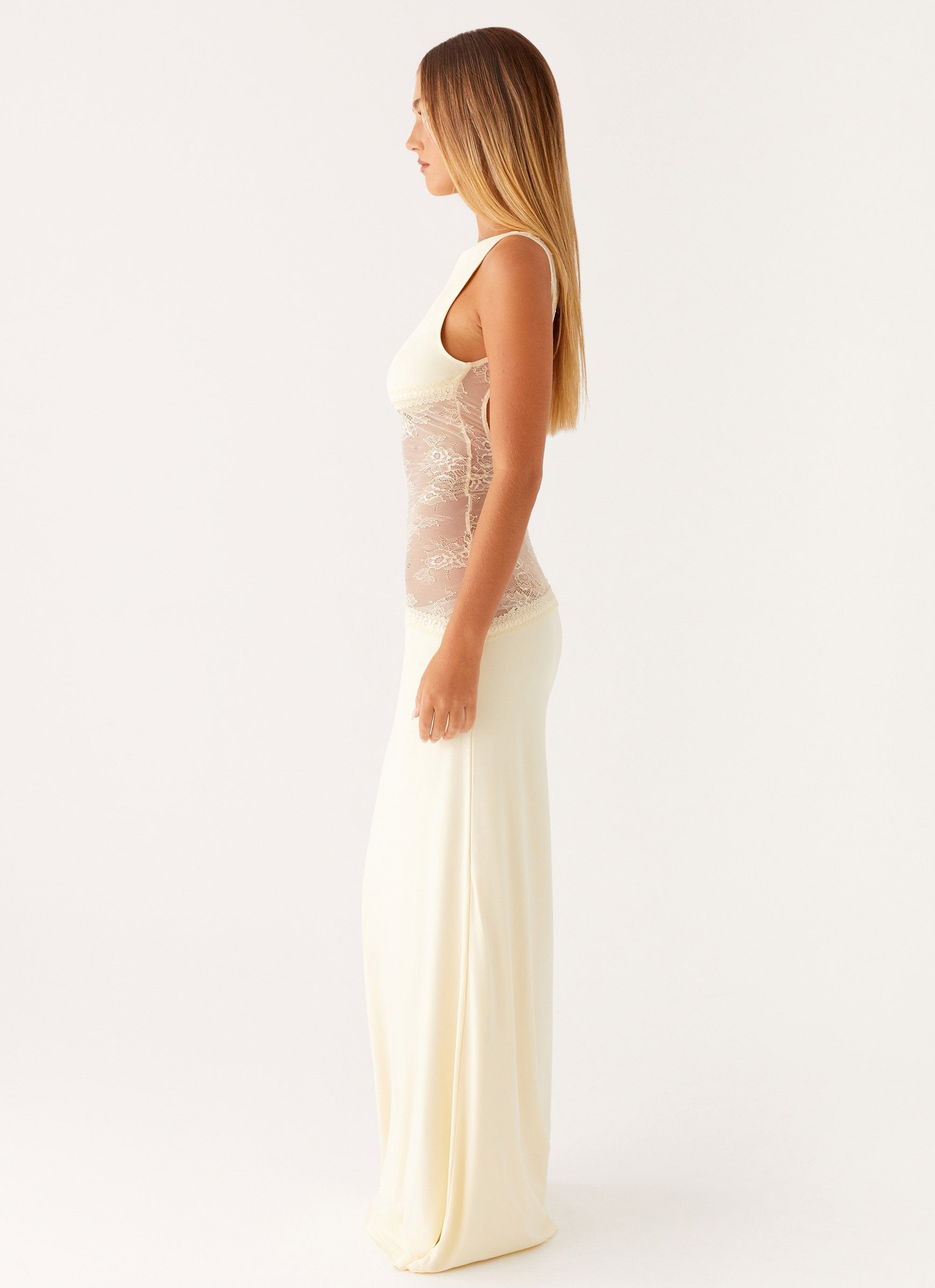 Vestido maxi bodycon con encaje | Mabel