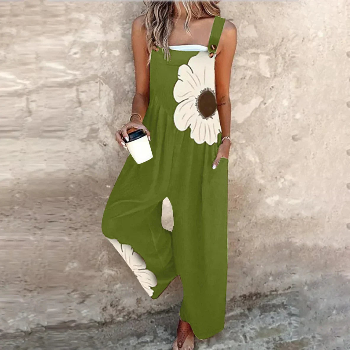 Peto largo de flor maxi | Noir