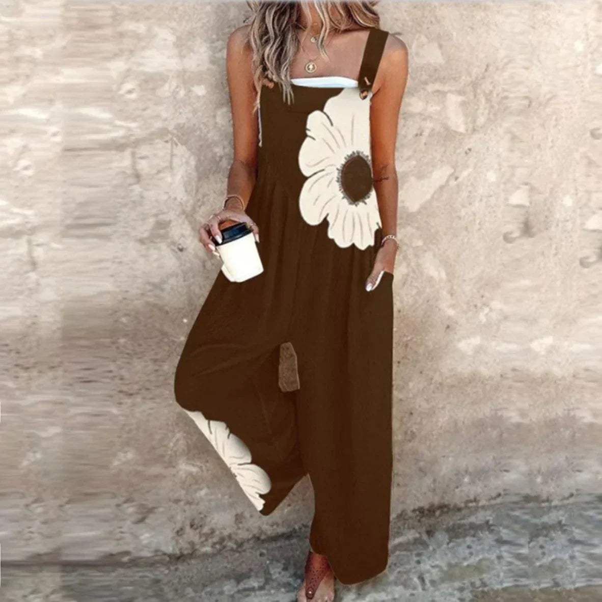 Peto largo de flor maxi | Noir