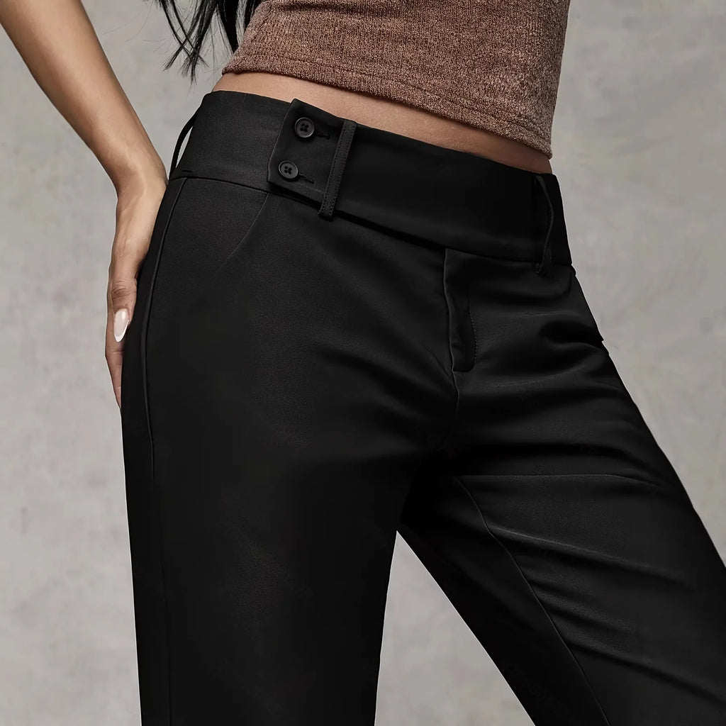 Pantalón de pernera ancha con detalle de botones | Monclair