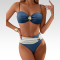 Bikini bandeau de talle alto con detalle dorado | Marcelle