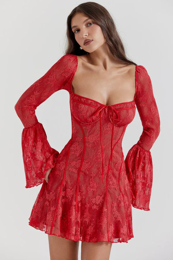 Vestido vintage con corsé y lazo | Analissa