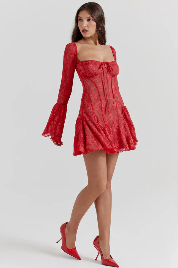 Vestido vintage con corsé y lazo | Analissa
