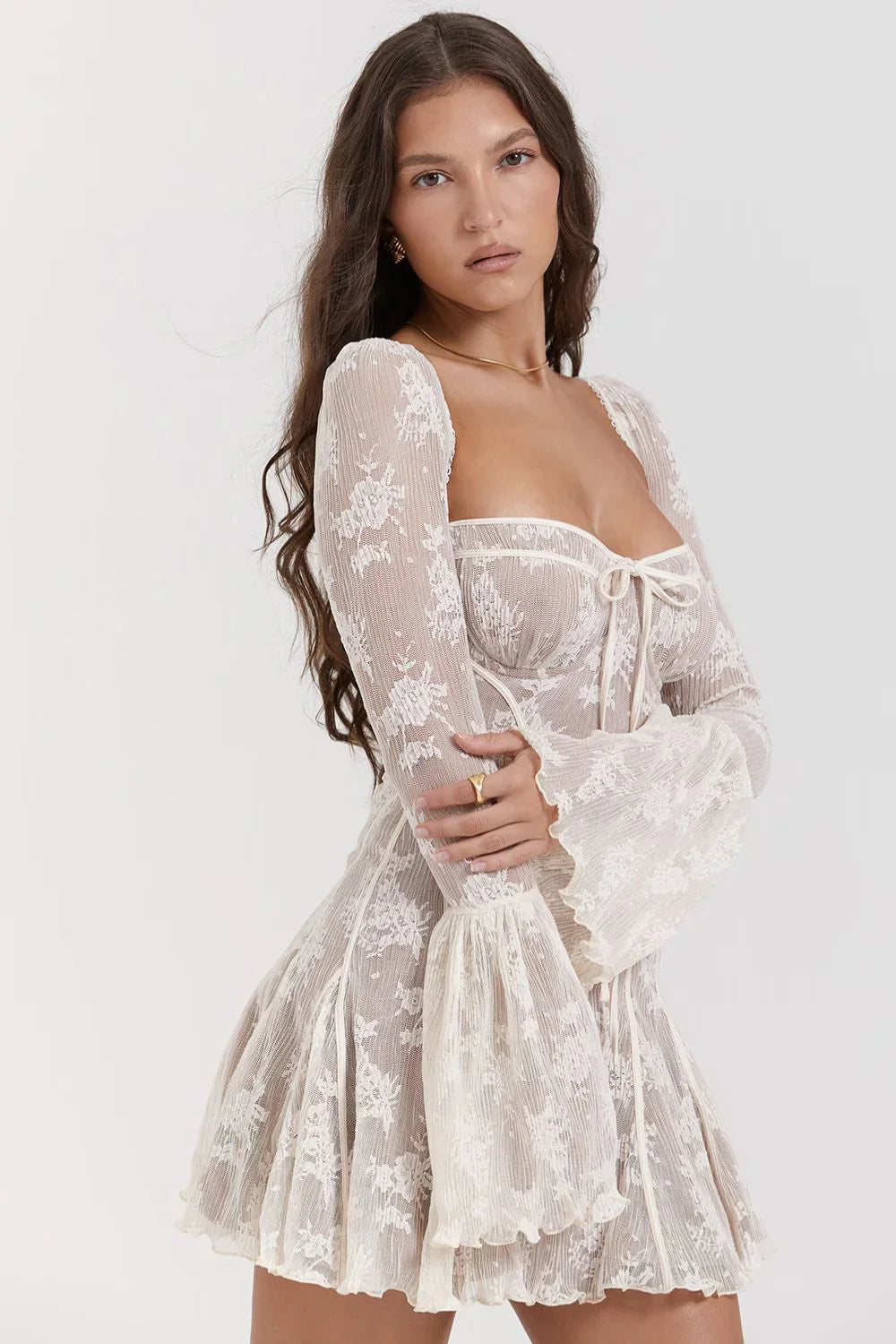 Vestido vintage con corsé y lazo | Analissa