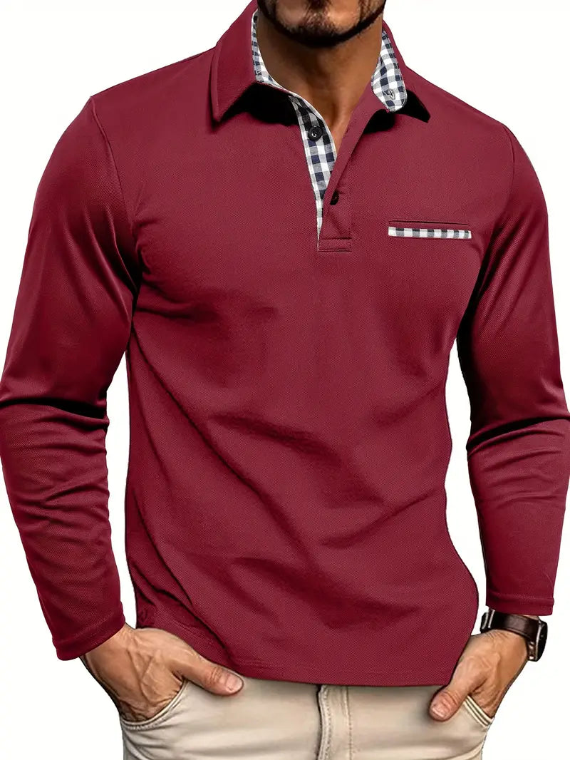 Polo de manga larga con detalles vichy | Alvar