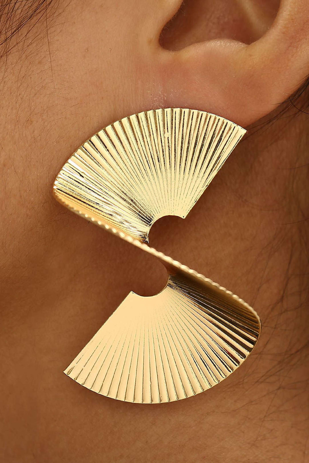 Pendientes de metal plisado | Gaia