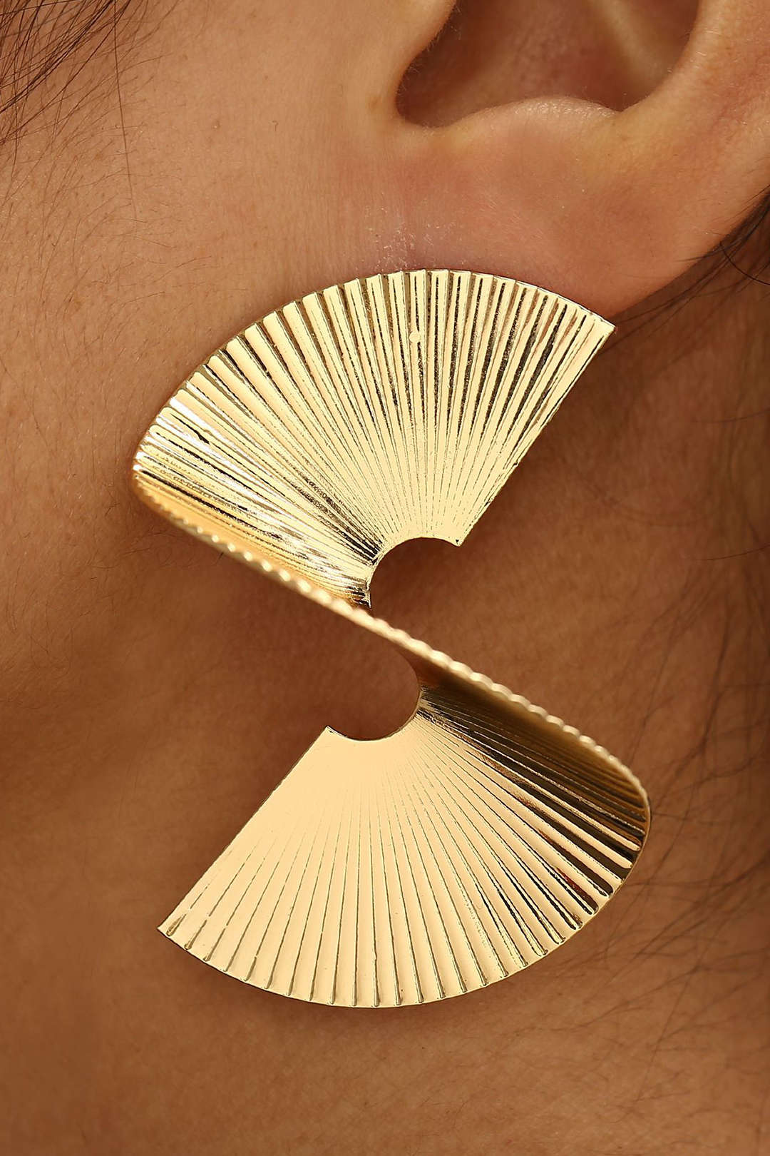 Pendientes de metal plisado | Gaia