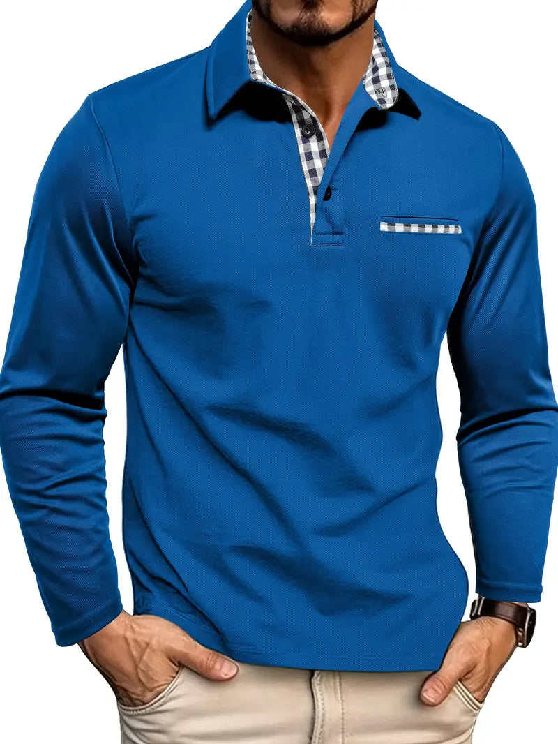 Polo de manga larga con detalles vichy | Alvar