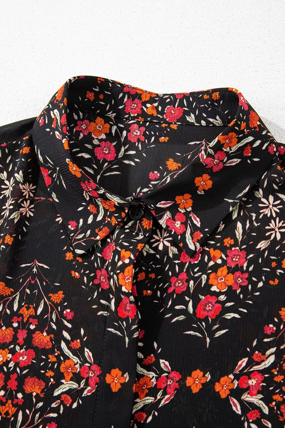 Camisa vintage con estampado floral y botones | Rita