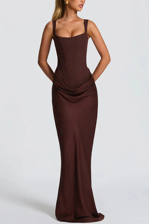 Vestido maxi de escote cuadrado | Leonor