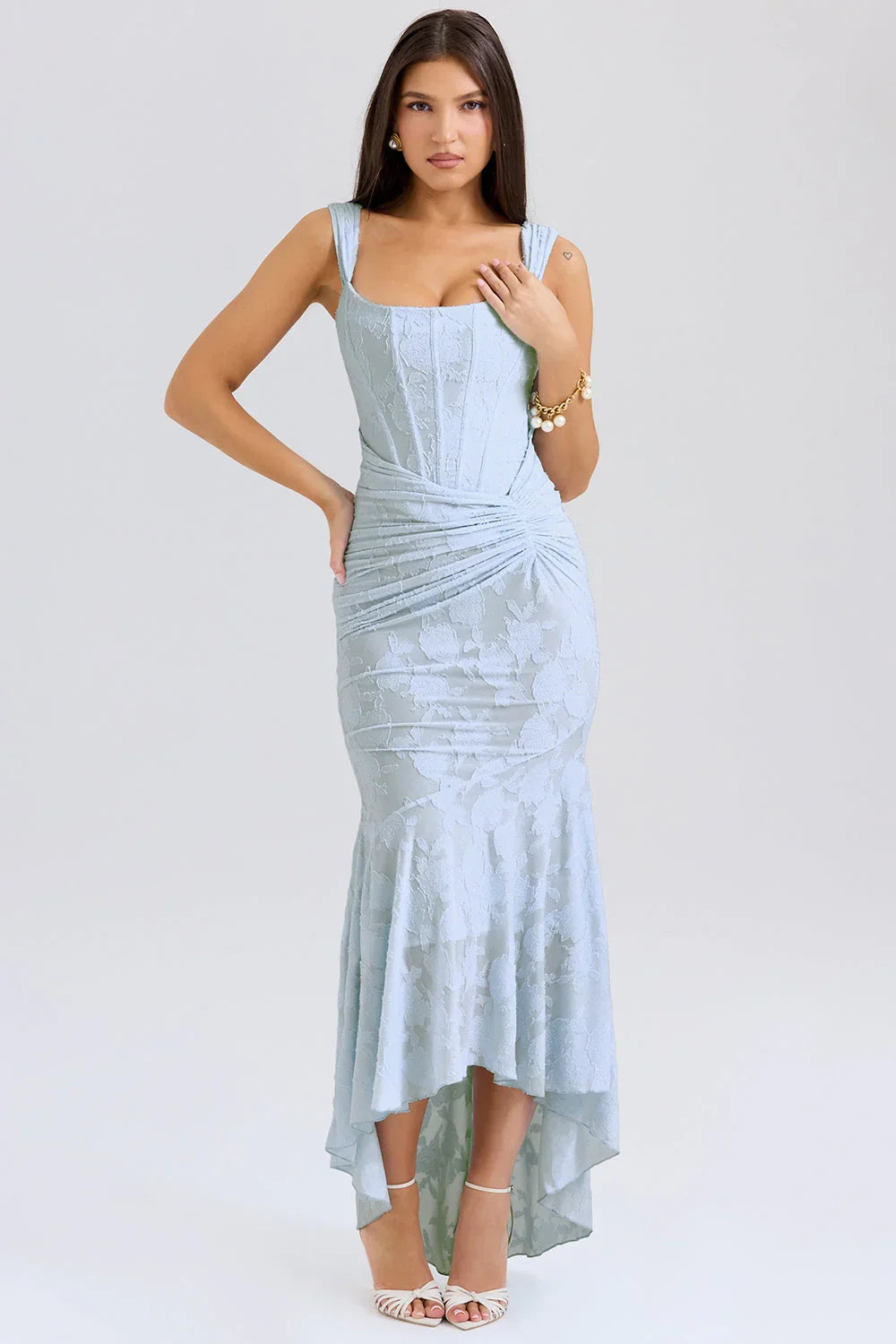 Vestido largo con corsé | Cesca