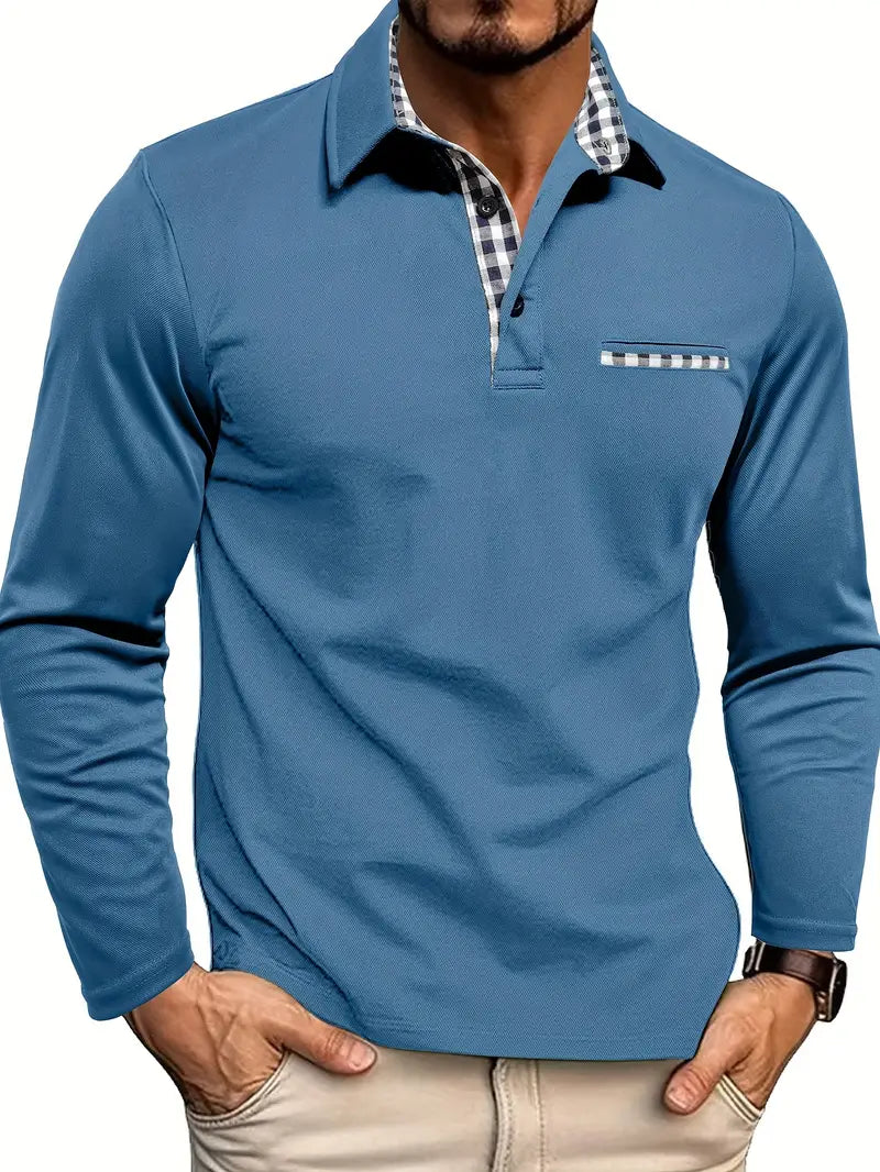 Polo de manga larga con detalles vichy | Alvar