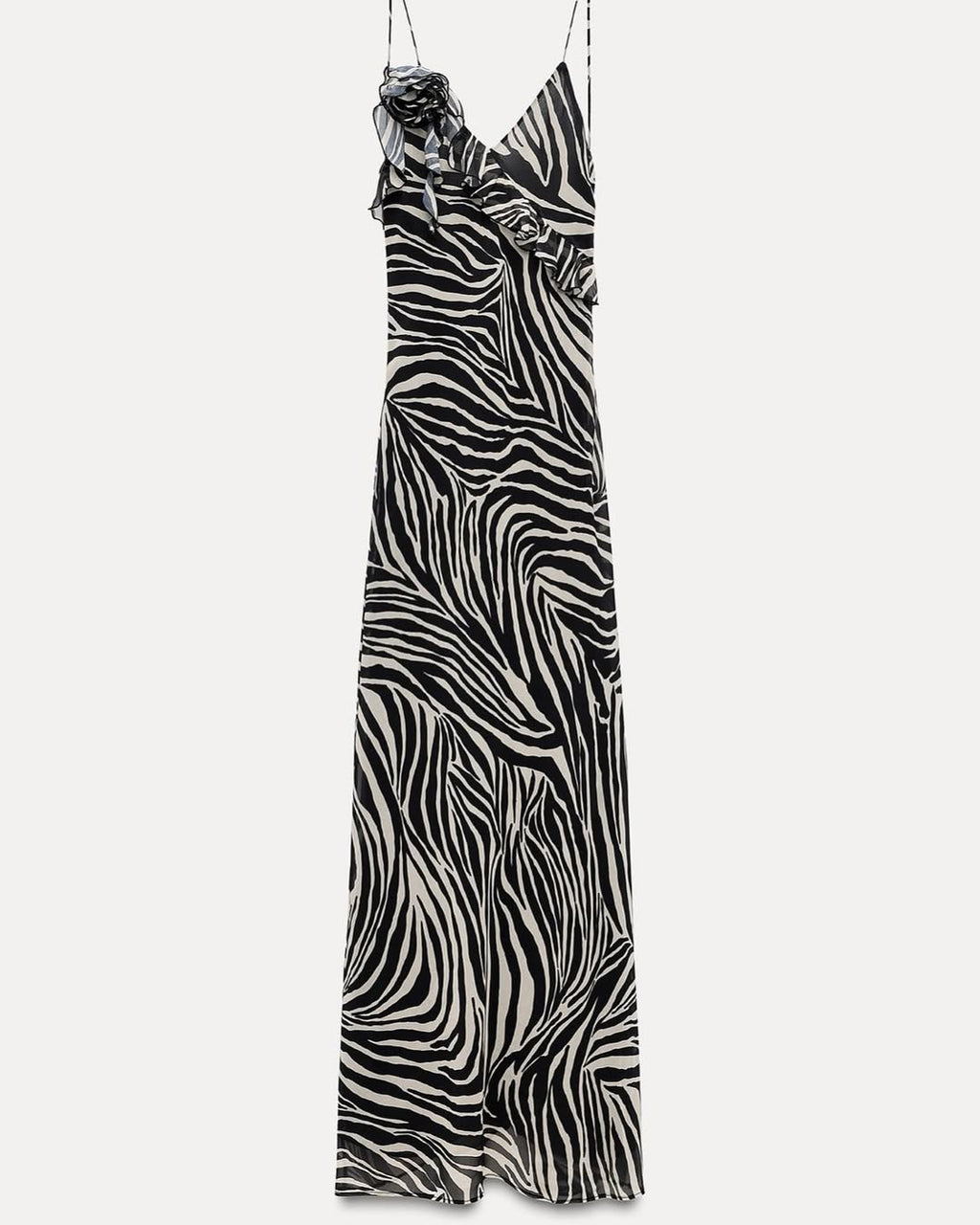 Vestido satinado con estampado de cebra | Lucía