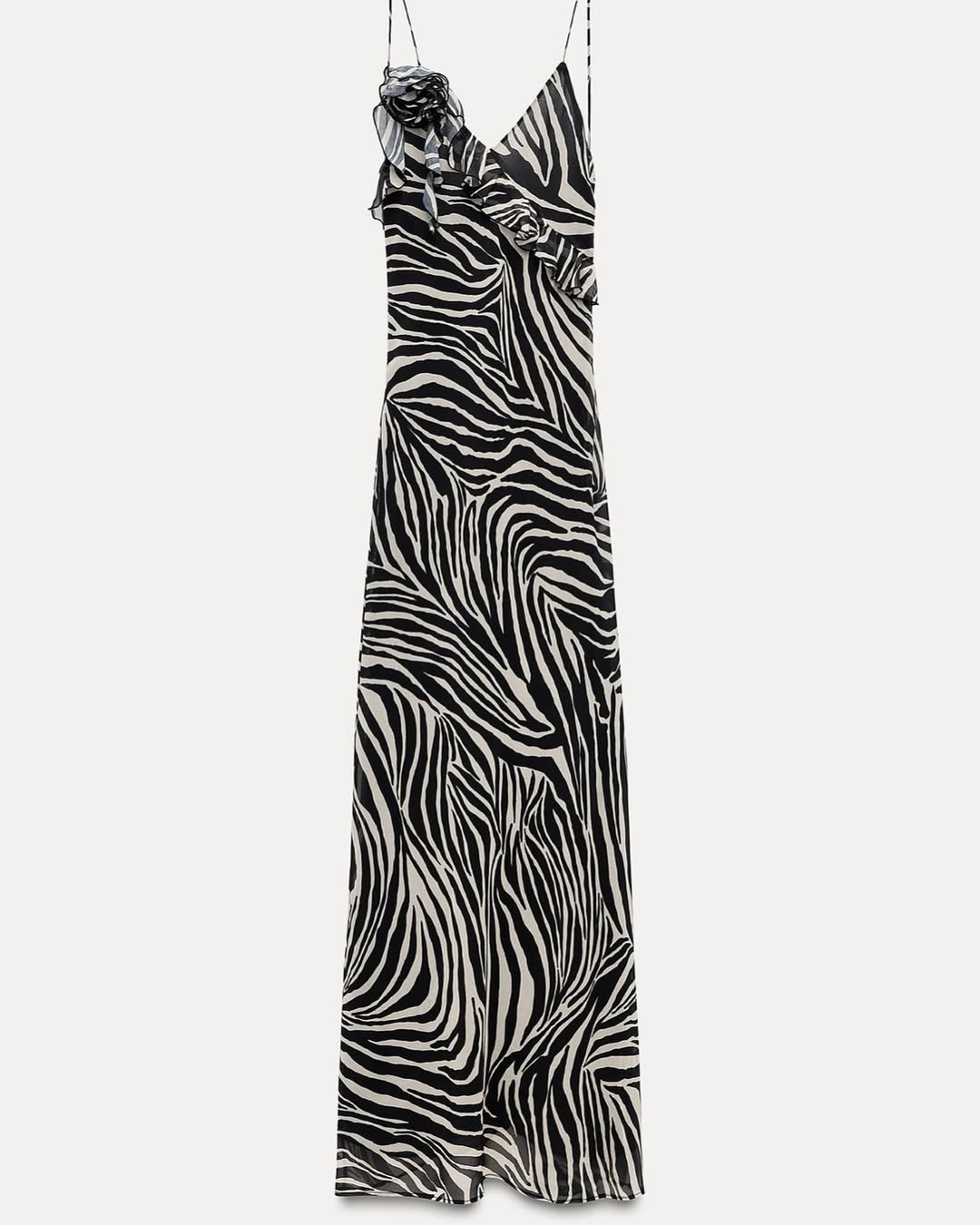 Vestido satinado con estampado de cebra | Lucía