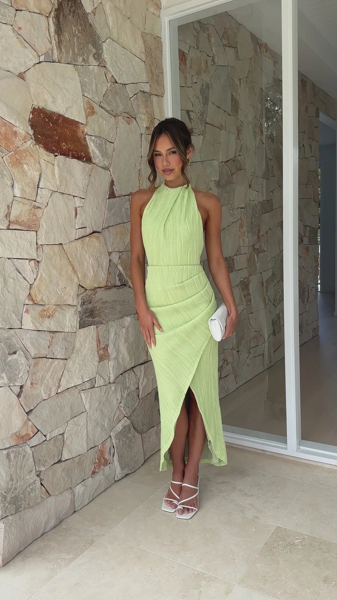 Vestido largo plisado | Celia