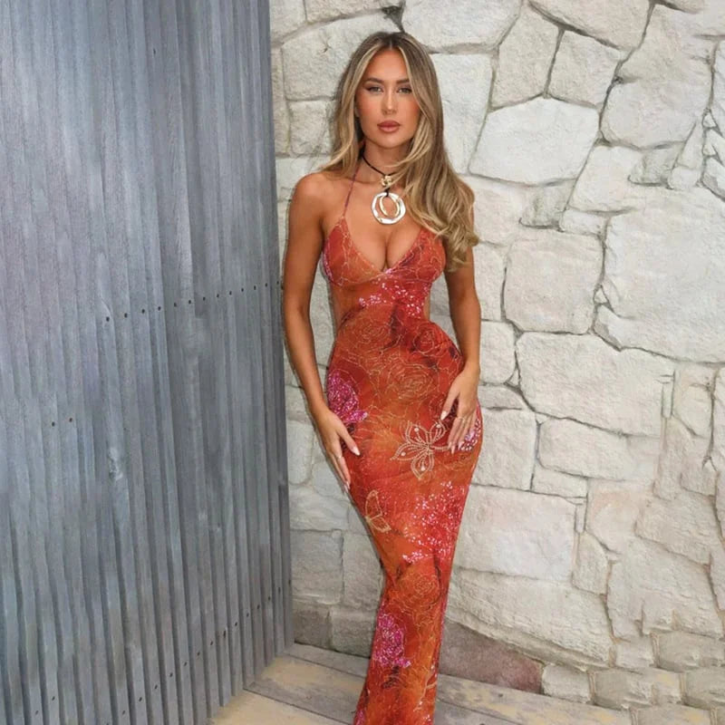 Vestido largo boho floral | Crystel
