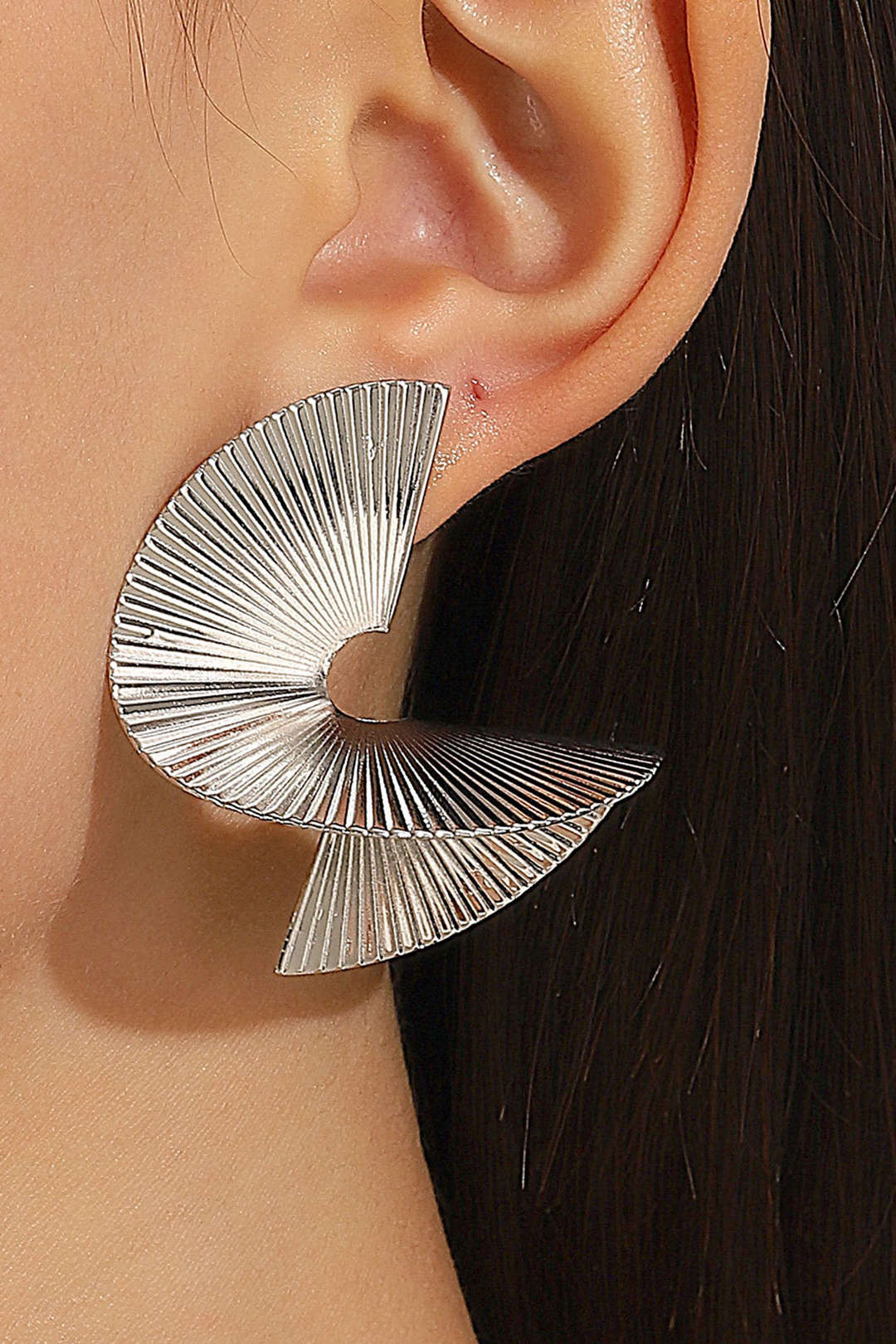 Pendientes de metal plisado | Gaia