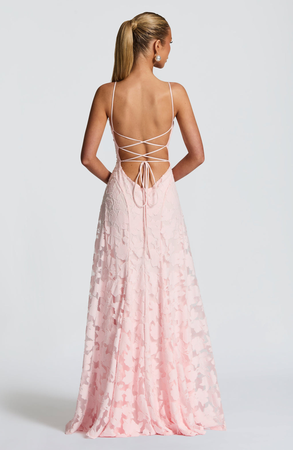 Vestido largo con apliques florales | Francisa