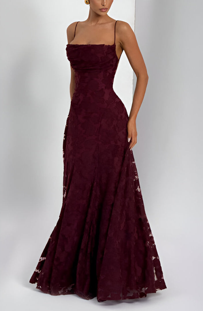 Vestido largo con apliques florales | Francisa