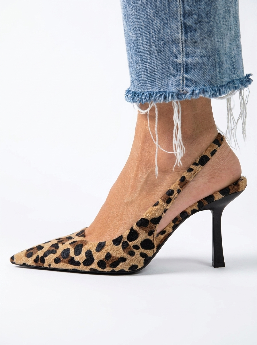 Salón slingback de estampado animal | Avery