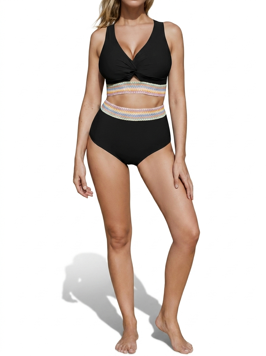 Bikini de talle alto con banda elástica en contraste | Valera