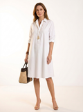 Vestido camisero midi liso | Odette