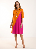 Vestido camisero midi bicolor | Dionne