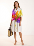 Vestido camisero midi con estampado acuarela | Bridget